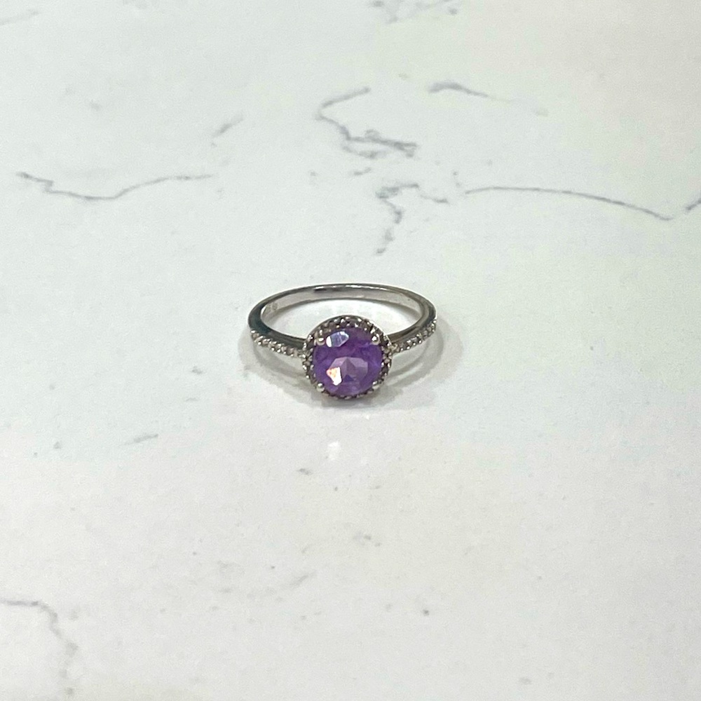 Amethyst and Diamond Ring